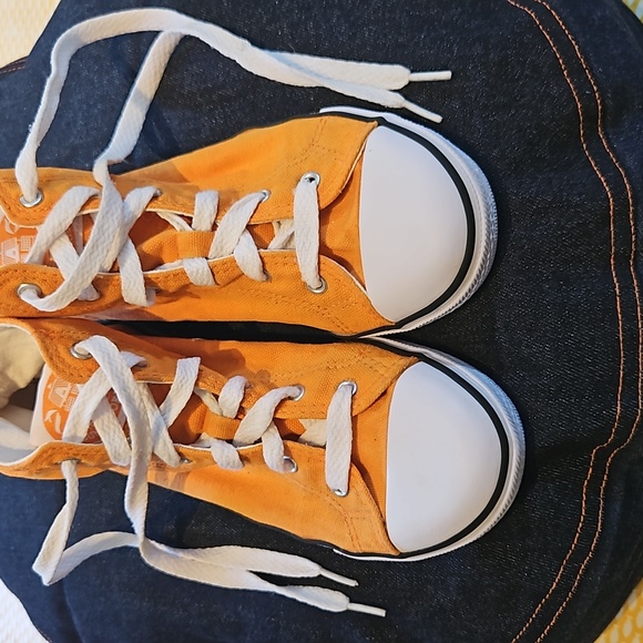 VGC Dunlop orange kids size 1 canvas Converse style high top vintage trainers - Picture 6 of 14